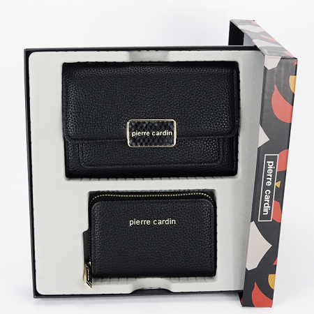 Noutati - Pierre Cardin, Set de 2 piese portofel si portcart 6250+428NERO M0