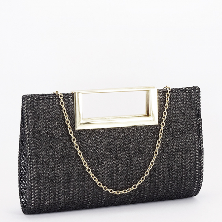 Accesorii - Plic negru cu model impletit BYH-922 06