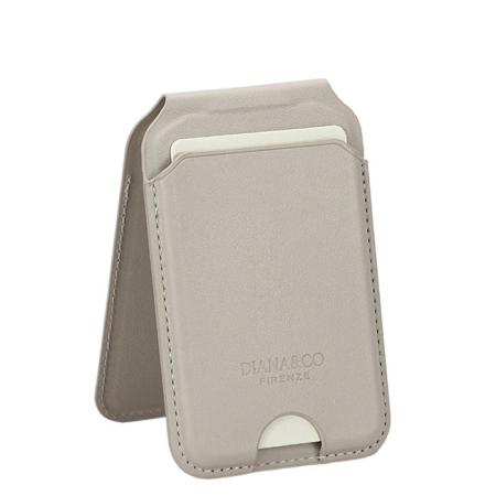 Portofele - Port card bej cu blocare RFID, Suport ajustabil si Oglinda