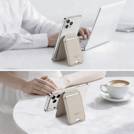 Port card bej cu blocare RFID, Suport ajustabil si Oglinda [2]