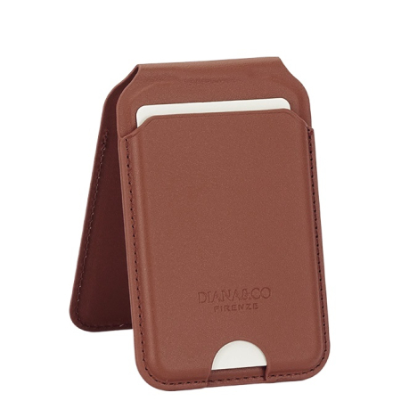 Portofele - Port card maro cu blocare RFID, Suport ajustabil si Oglinda