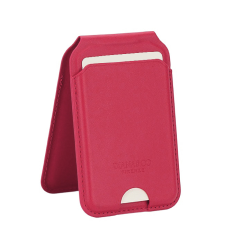 Portofele - Port card rosu cu blocare RFID, Suport ajustabil si Oglinda