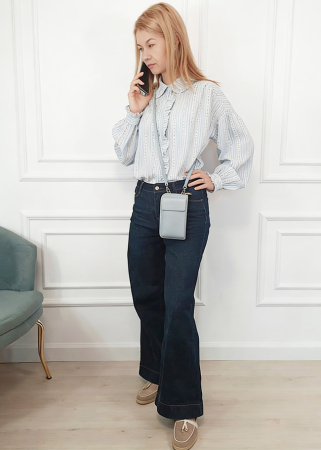 Portofel si port telefon din piele naturala 8971 07 Albastru [1]