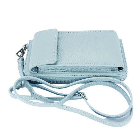 Portofel si port telefon din piele naturala 8971 07 Albastru [7]