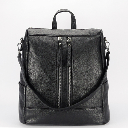 Rucsacuri - Rucsac 2 in 1 negru din piele naturala 873 124