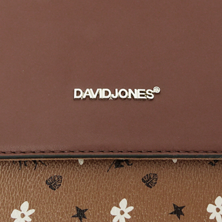 Rucsac David Jones cu imprimeu logo 6534A-1 119 Maro cognac [8]