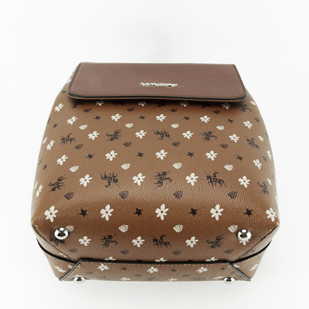 Rucsac David Jones cu imprimeu logo 6534A-1 119 Maro cognac [4]