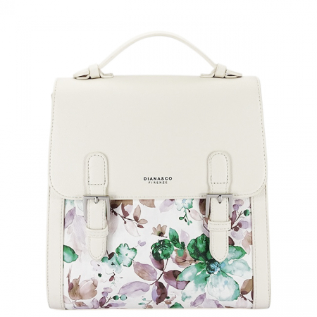 Noutati - Rucsac crem cu imprimeu floral DHJ731-3 M11