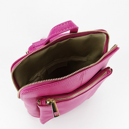 Rucsac din piele naturala fucsia convertibil in geanta 1001 123 [7]