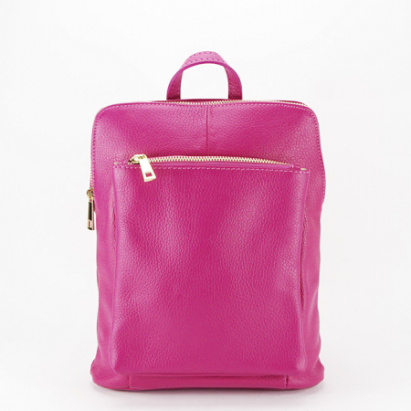 Rucsacuri - Rucsac din piele naturala fucsia convertibil in geanta 1001 123