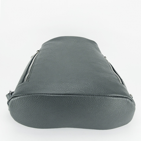 Rucsac gri din piele naturala 2 in 1 Lucia 121 [5]