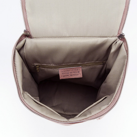 Rucsac Premium mare din piele naturala fabricat in Italia 8961 122 Roz [5]