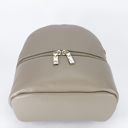 Rucsac mic din piele naturala bej taupe Ana 122 [4]