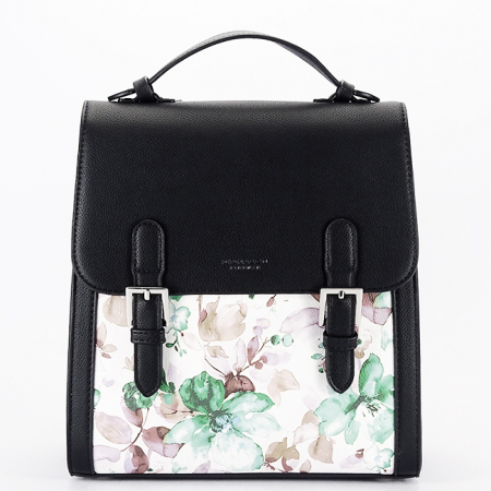 Noutati - Rucsac negru cu imprimeu floral DHJ731-3 M11