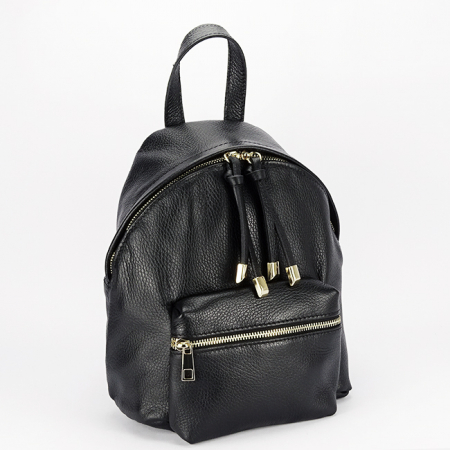Accesorii - Rucsac negru din piele naturala 1081 122