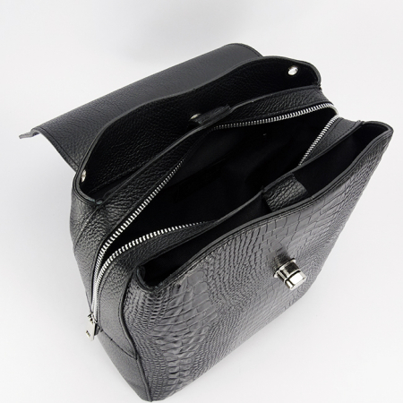 Rucsac 2 in 1 negru din piele naturala 6548-36 123 [7]