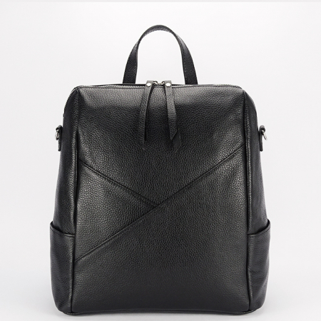 Noutati - Rucsac negru din piele naturala 8918 122