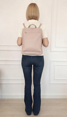 Rucsac roz din piele naturala 2 in1 negru 1441 123 [1]