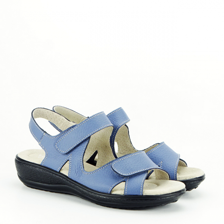 Sandale albastre din piele naturala DLNY7858 M4 [4]