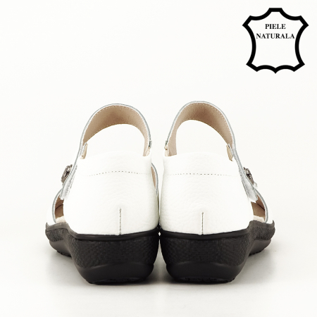 Sandale albe din piele naturala Agata [4]