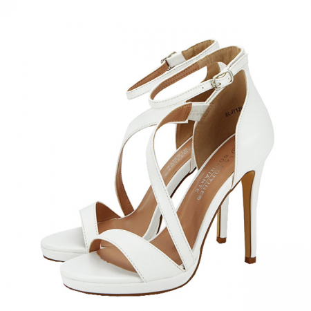 Sandale cu toc - Sandale albe elegante BLJY1286 128