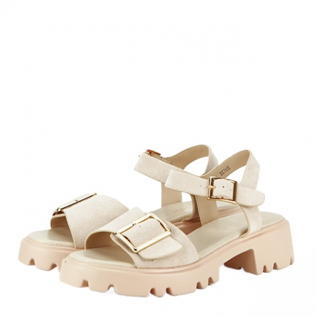 Sandale bej cu talpa groasa 8068 128 [1]