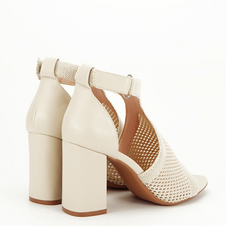 Sandale bej elegante cu toc gros 8735 130 [4]