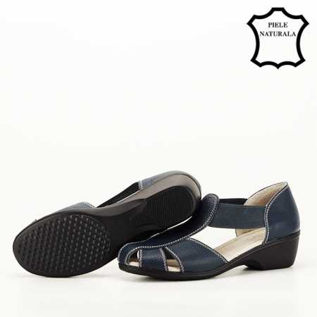 Sandale bleumarin din piele naturala Calypso [5]
