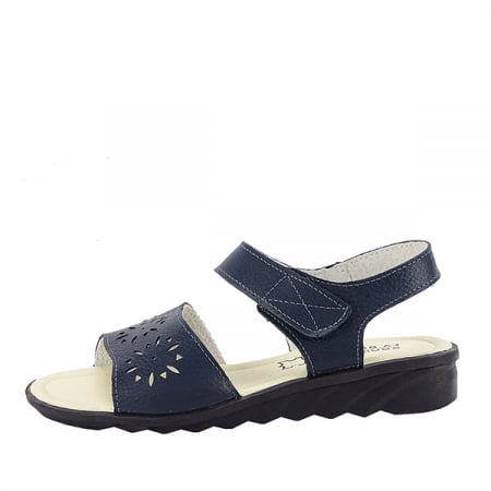 Sandale cu talpa joasa - Sandale bleumarin din piele naturala Catis