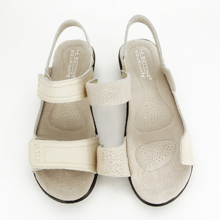 Sandale crem din piele naturala DLNY7855 129 Confort [3]