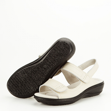 Sandale crem din piele naturala DLNY7855 129 Confort [5]