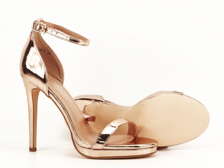 Sandale elegante champagne cu toc inalt Dorothy [3]