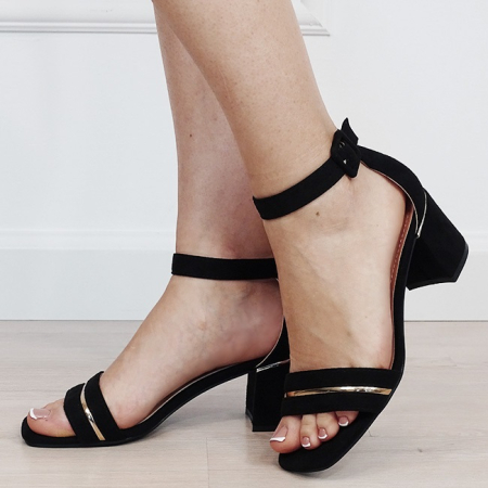 Sandale elegante negre cu toc comod FF-11 M12 [1]