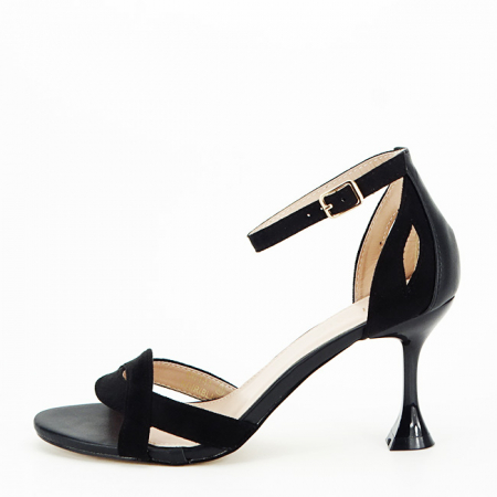 Noutati - Sandale elegante negre cu toc conic OR141