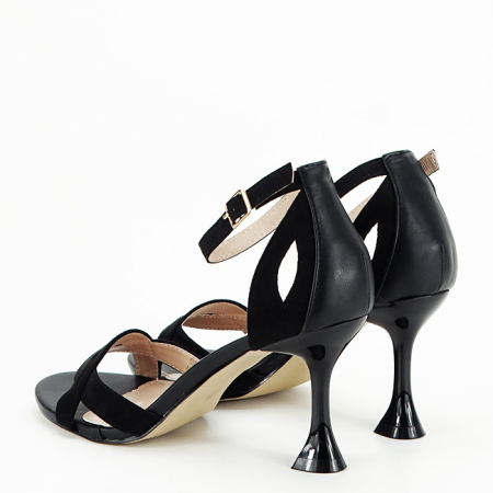 Sandale elegante negre cu toc conic OR141 [2]