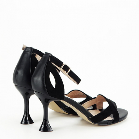 Sandale elegante negre cu toc conic OR141 [4]