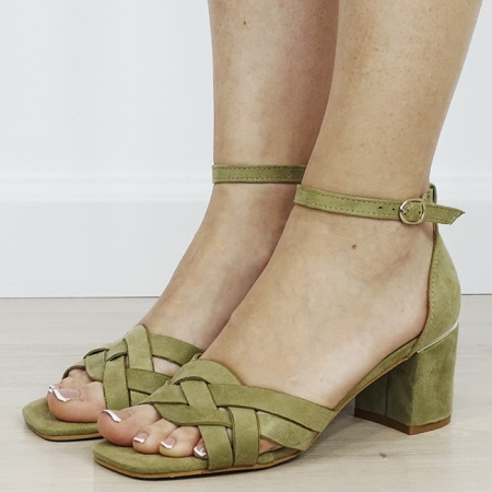Noutati - Sandale elegante verzi cu toc comod FF-10 M12