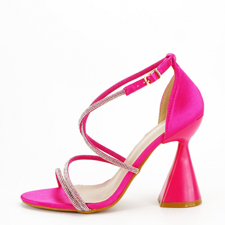 Noutati - Sandale fucsia elegante cu toc conic BD116 130
