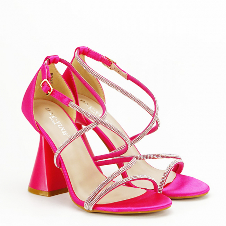 Sandale fucsia elegante cu toc conic BD116 130 [2]