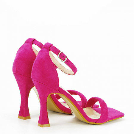 Sandale fucsia elegante cu toc conic H8-280 131 [4]
