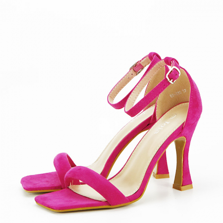 Noutati - Sandale fucsia elegante cu toc conic H8-280 131