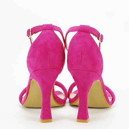Sandale fucsia elegante cu toc conic H8-280 131 [3]