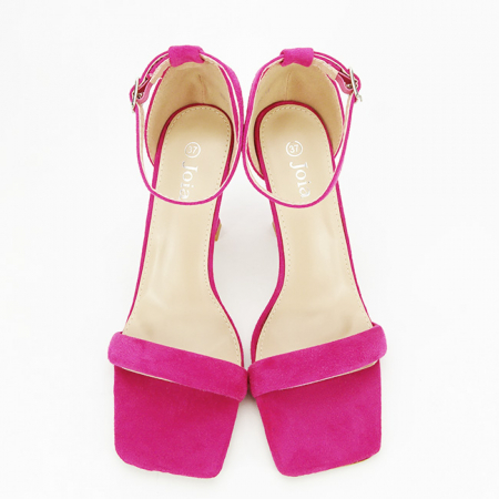 Sandale fucsia elegante cu toc conic H8-280 131 [6]
