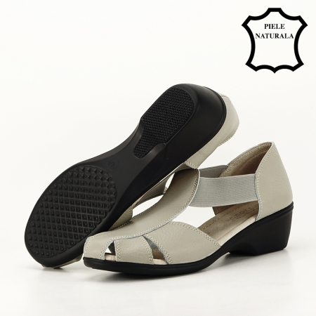 Sandale gri din piele naturala Calypso [4]
