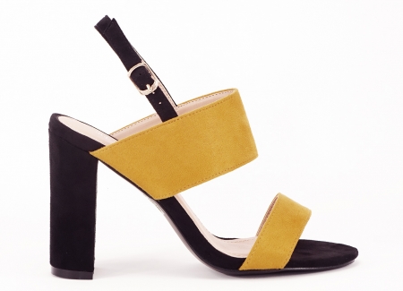 Sandale dama in doua culori negru si galben Cassiana [0]