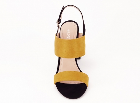 Sandale dama in doua culori negru si galben Cassiana [5]