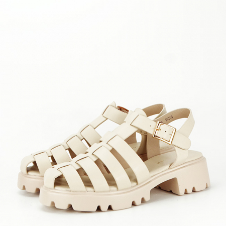 Noutati - Sandale late bej cu talpa groasa 8067 129