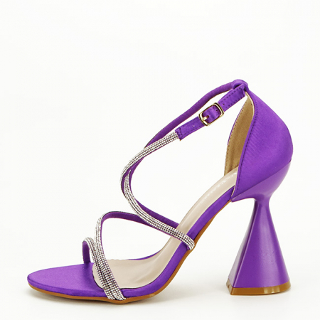 Noutati - Sandale mov elegante cu toc conic BD116 130