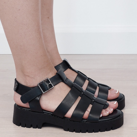 Sandale negre cu talpa groasa 5884 128 [5]