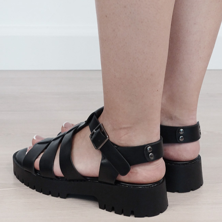 Sandale negre cu talpa groasa 5884 128 [2]